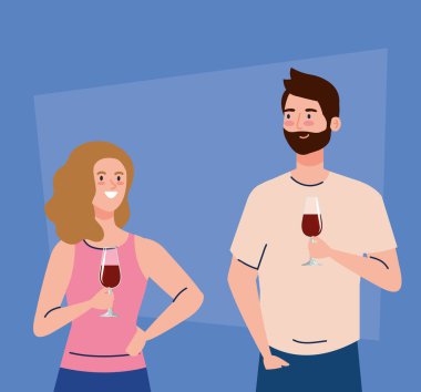 Mutlu bir çift, sağlıklı bir yaşam tarzı, tatil partisini kutluyorlar.