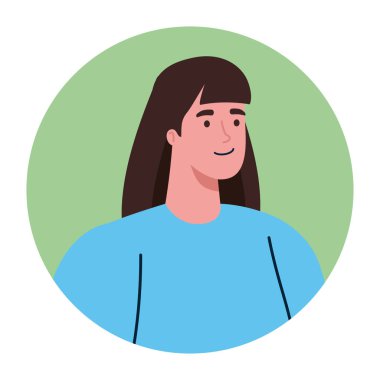 Çerçeveli genç bir kadının yüzü