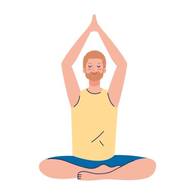 Erkek meditasyonu, yoga konsepti, meditasyon, rahatlama, sağlıklı yaşam tarzı