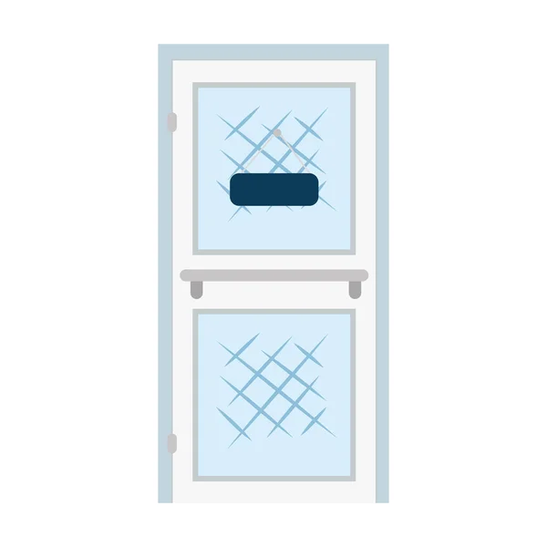Ikon pintu, di latar belakang putih, simbol pintu tertutup - Stok Vektor