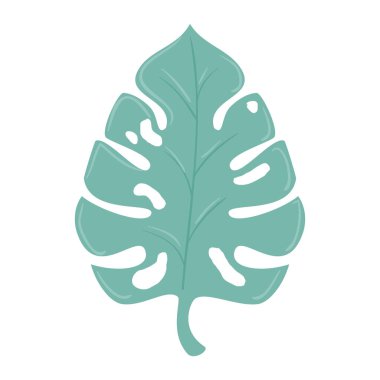 Beyaz arkaplanda tropikal yaprak pastel rengi