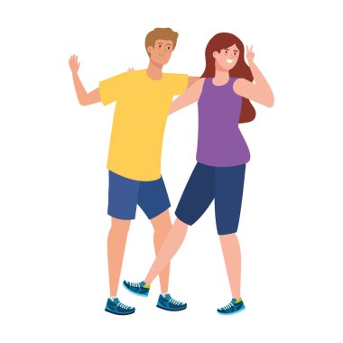 Mutlu çift, sağlıklı yaşam tarzı, bayramı kutluyor.