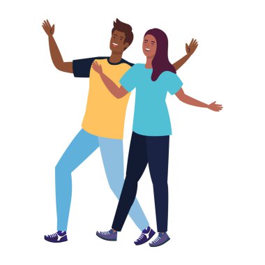 Mutlu çift afro, sağlıklı yaşam tarzı, bayramı kutluyor.