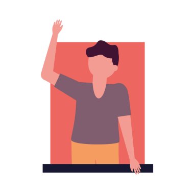 Pencere vektör tasarımında insan avatarı