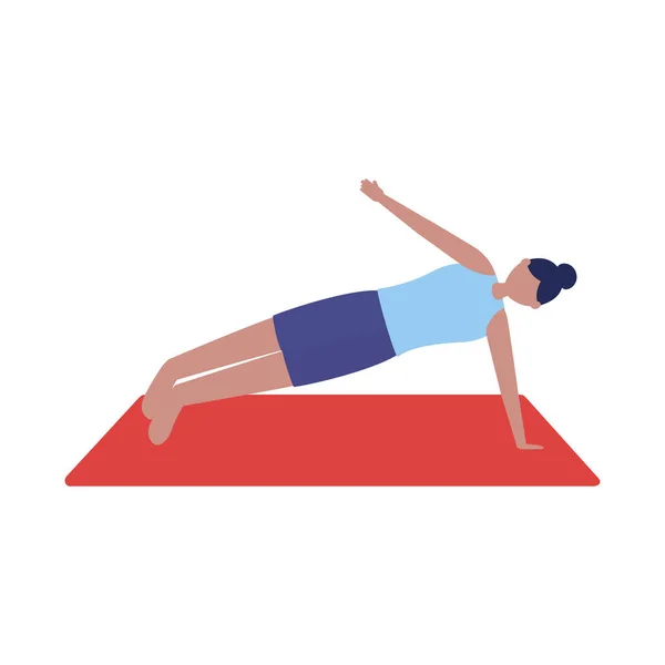 Matt vektör tasarımında yoga yapan kadın — Stok Vektör