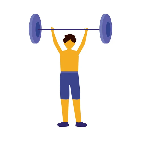 Man with sportswear doing exercise with weight vector design — Stock Vector