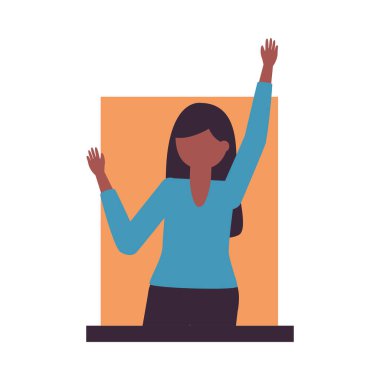 kadın avatar pencere vektör tasarımında