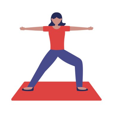 Matt vektör tasarımında yoga yapan kadın