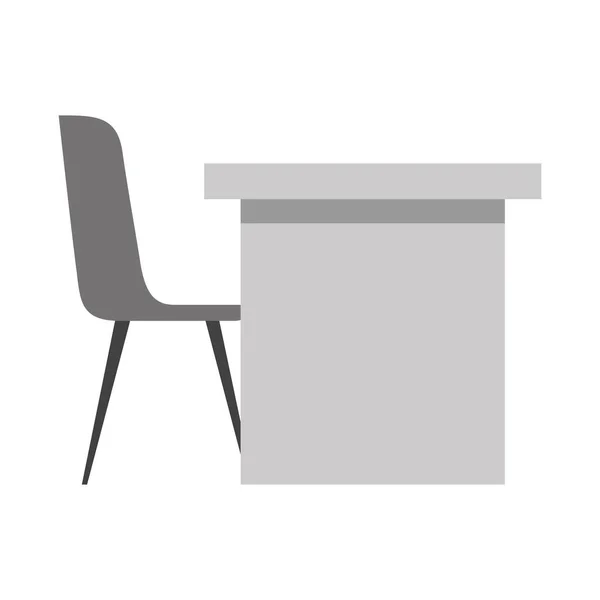 Izolowane biurko biurowe z konstrukcją wektora krzesła — Wektor stockowy