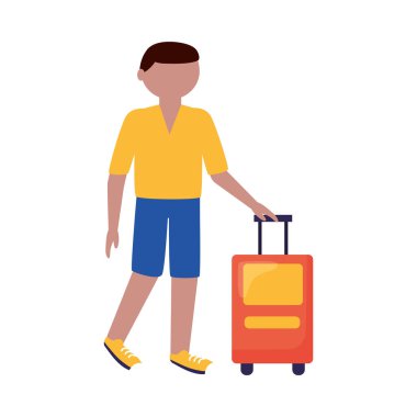 Çanta vektör tasarımı olan adam