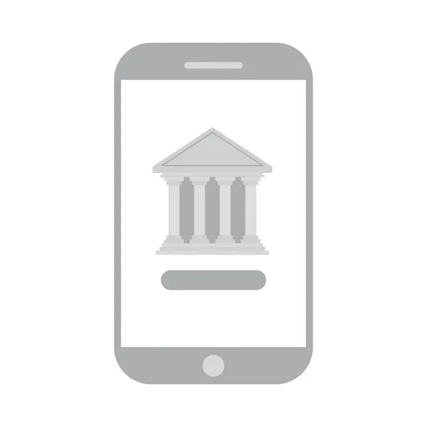 Smartphone mit Bankvektordesign — Stockvektor