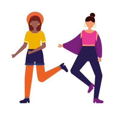 İzole kadın avatarları vektör tasarımı