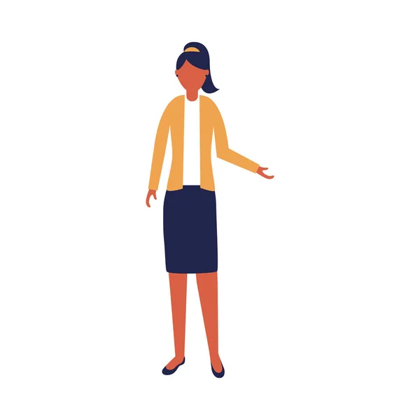 Diseño de vectores avatar mujer de negocios aislada — Vector de stock