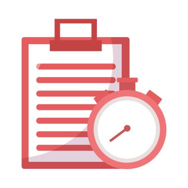 İzole edilmiş kronometre aracı ve belge vektör tasarımı