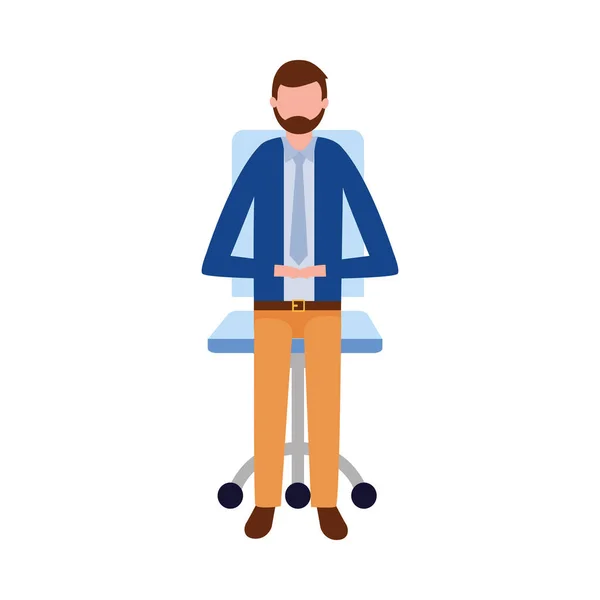 Izolovaný podnikatel avatar s designem vektoru židle — Stockový vektor