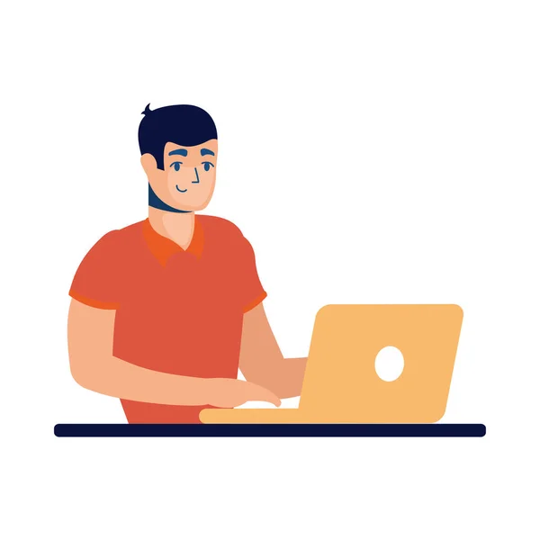 Man with laptop vector design — Stock Vector