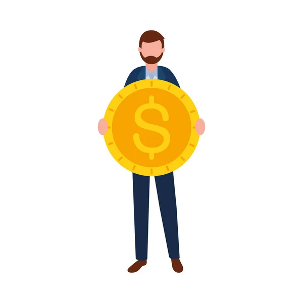 Άνθρωπος avatar με σχεδιασμό διάνυσμα νόμισμα — Διανυσματικό Αρχείο