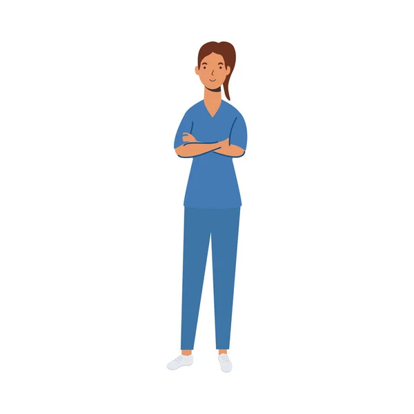 Médico femenino con diseño vectorial uniforme — Archivo Imágenes Vectoriales