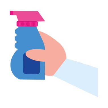 El ele tutuşan sprey şişe vektör tasarımı