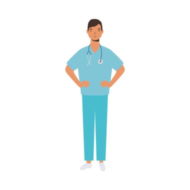 Üniformalı vektör tasarımlı erkek doktor