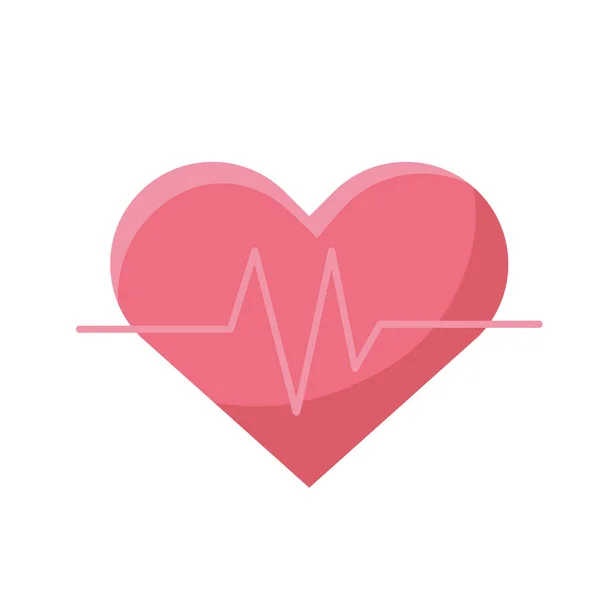 Izolované lékařské srdce pulsní vektor design — Stockový vektor