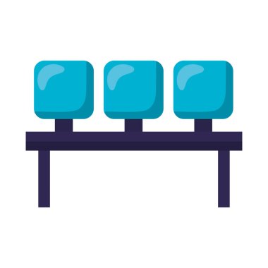 İzole edilmiş havaalanı koltukları vektör tasarımı