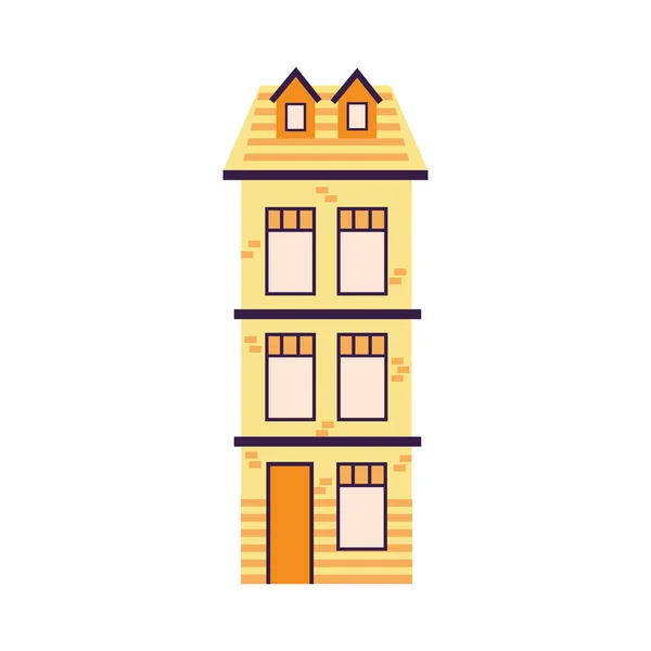 Isolated yellow city building vector design — Stock Vector