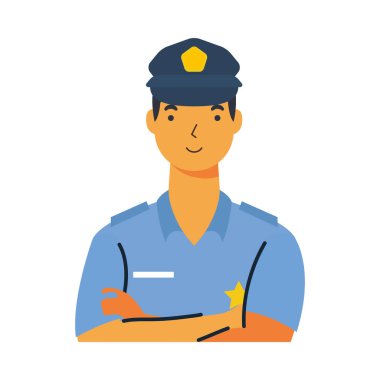 Polis memuru işçi vektör tasarımı