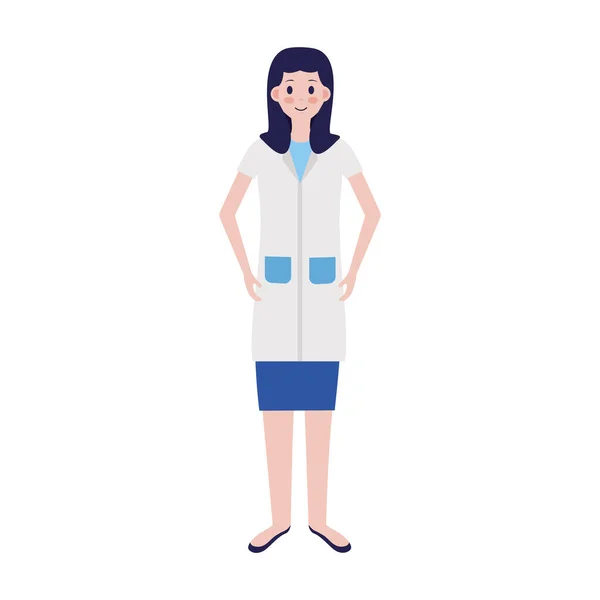 Médico femenino con diseño vectorial uniforme — Vector de stock