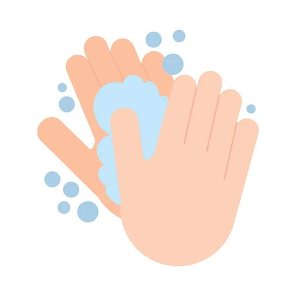 Isolated hands washing with soap vector design — Stock Vector