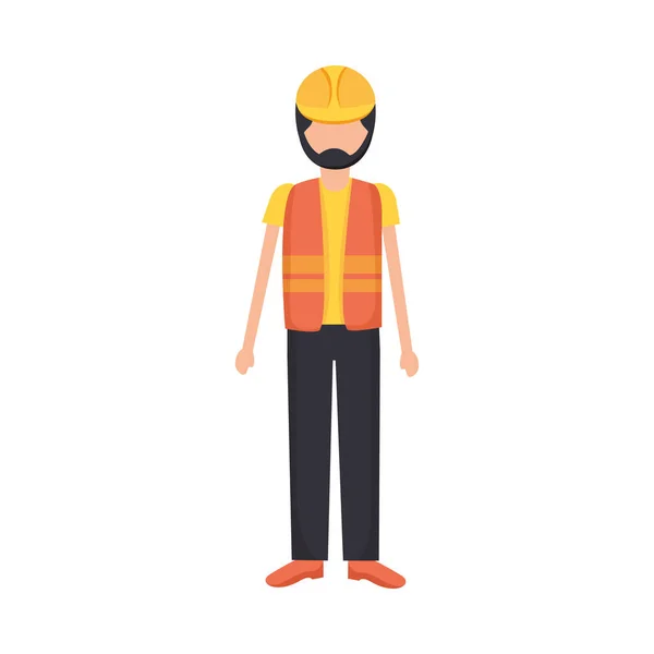 Constructor hombre con diseño de vectores de casco — Vector de stock