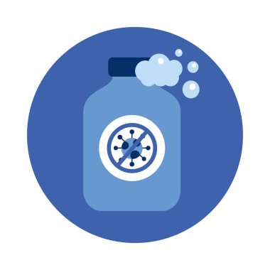 Covid 19 virüs dezenfektan şişe vektör tasarımına yasak