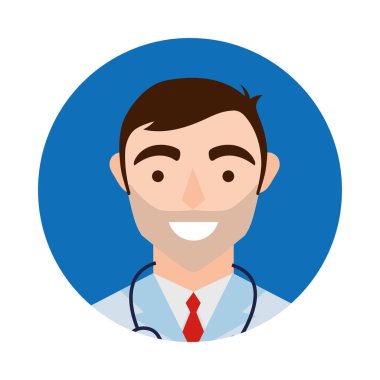 Üniformalı ve steteskop vektör tasarımlı erkek doktor