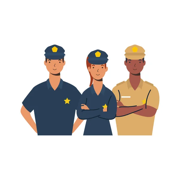 Polis erkek ve kadın işçi vektör tasarımı — Stok Vektör
