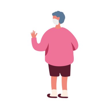 Tıbbi maskeli adam vektör tasarımı