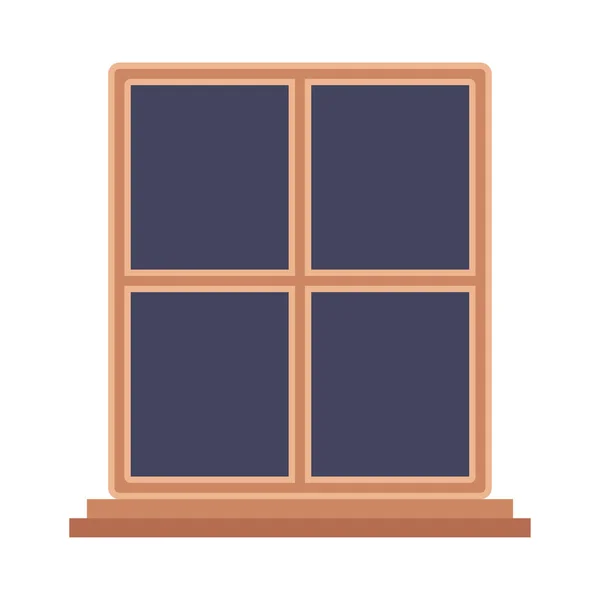 Projeto de vetor de janela de madeira isolado — Vetor de Stock