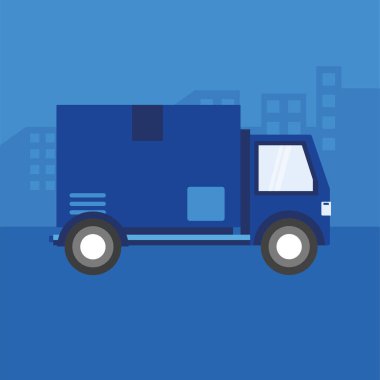 Teslimat mavi kamyon vektör tasarımı