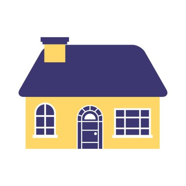 Pencereleri ve kapı vektör tasarımlı izole bir ev