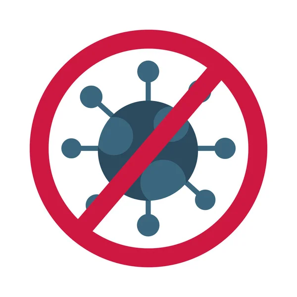 Covid 19 virus with ban vector design — Stock Vector