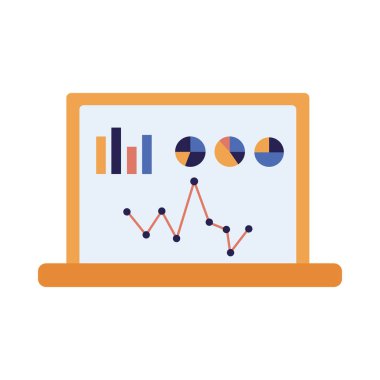 Dizüstü bilgisayar vektör tasarımında izole bilgi