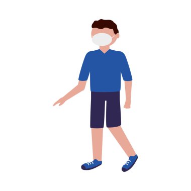 Tıbbi maskeli adam vektör tasarımı