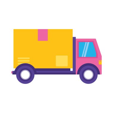 Kamyon vektör tasarımında izole iletim kutusu