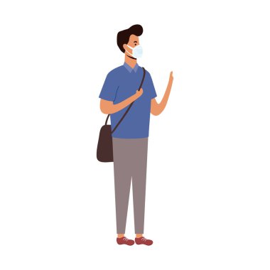 Tıbbi maskeli adam vektör tasarımı