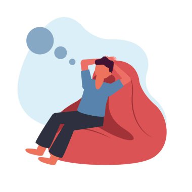 Ev vektör tasarımında puf yiyen adam