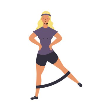 Egzersiz yapan kadın vektör tasarımı