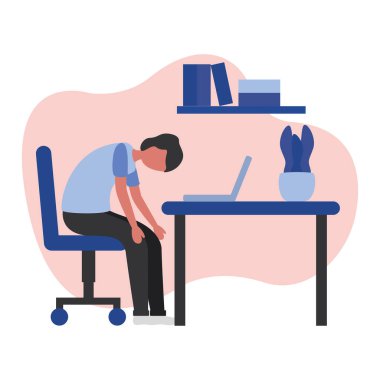 Masa başı vektör dizaynlı adam