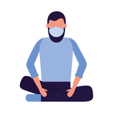 Tıbbi maskeli adam vektör tasarımı