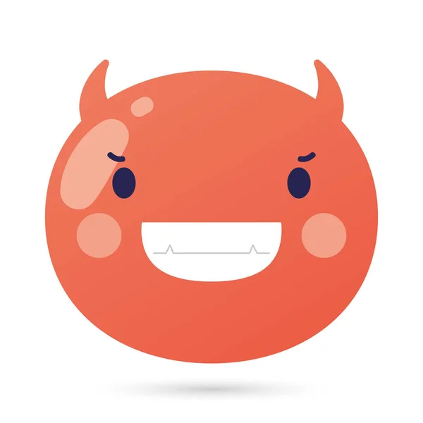 Emoji gezicht duivel grappig karakter — Stockvector