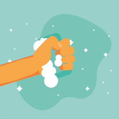 Eller sabun ve köpük taşıyıcı tasarımı ile yıkanır