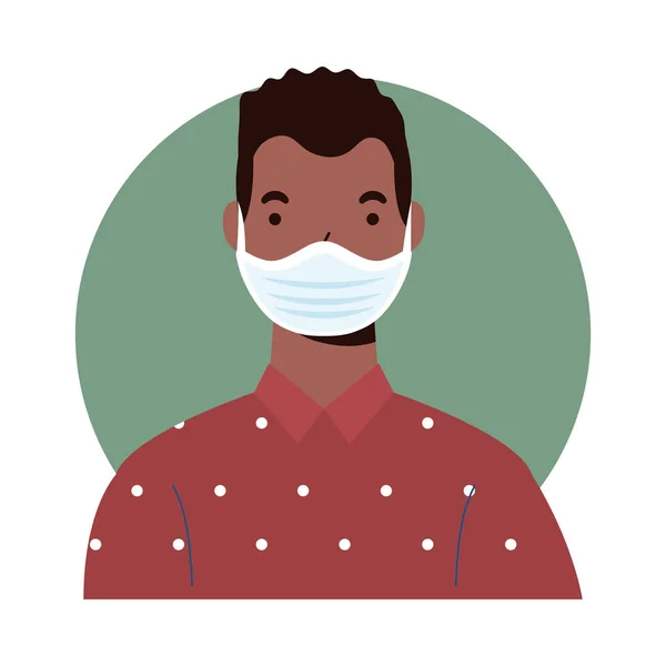 Tıbbi maskeli adam vektör tasarımı — Stok Vektör
